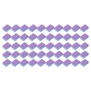Two-color Mini Block Nail Buffers for DIY Blue Purple 50 Pcs
